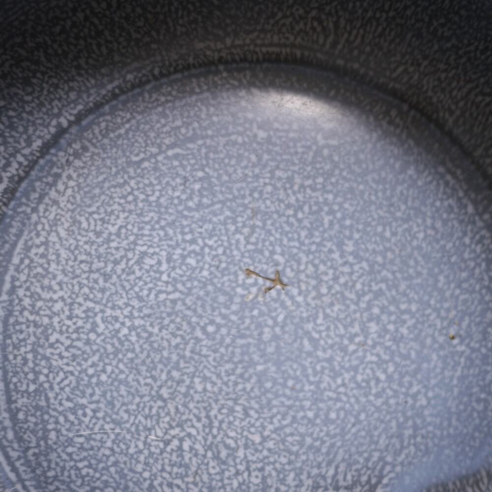 Vtg Rustic Farmhouse Blue Gray Enamelware Graniteware Steel Washing Basin Bowl - Picture 5 of 6